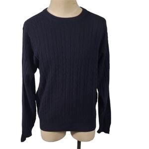 Northbriar 100% Cashmere Pullover Navy Blue Sweater Rounded Neckline Sz. XXL